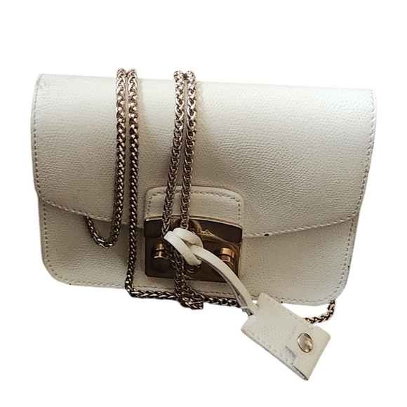 Furla Handbags - Furla Metropolis Beige Leather Crossbody Bag